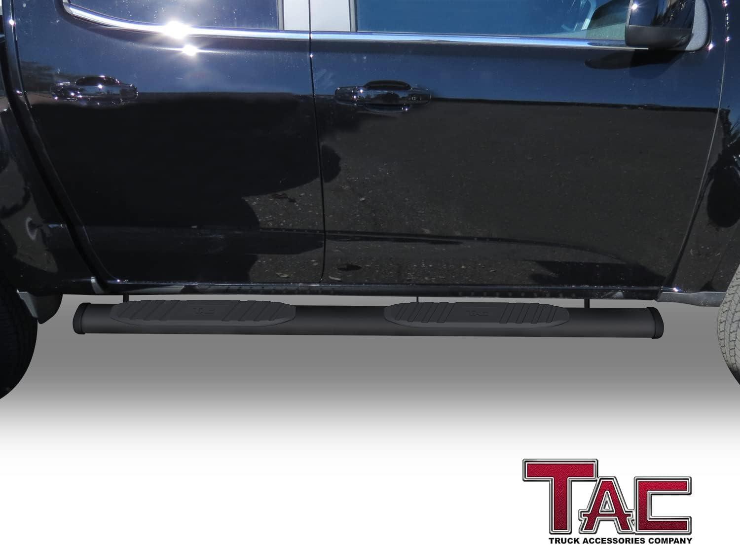 imageTAC Side Steps Fit 20152025 Chevy ColoradoGMC Canyon Crew Cab 90deg Bent Ends Pickup Truck 3quot Stainless Steel Side Bars Nerf Bars Running Boards Rock Panel Off Road Accessories 2 PiecesBlack