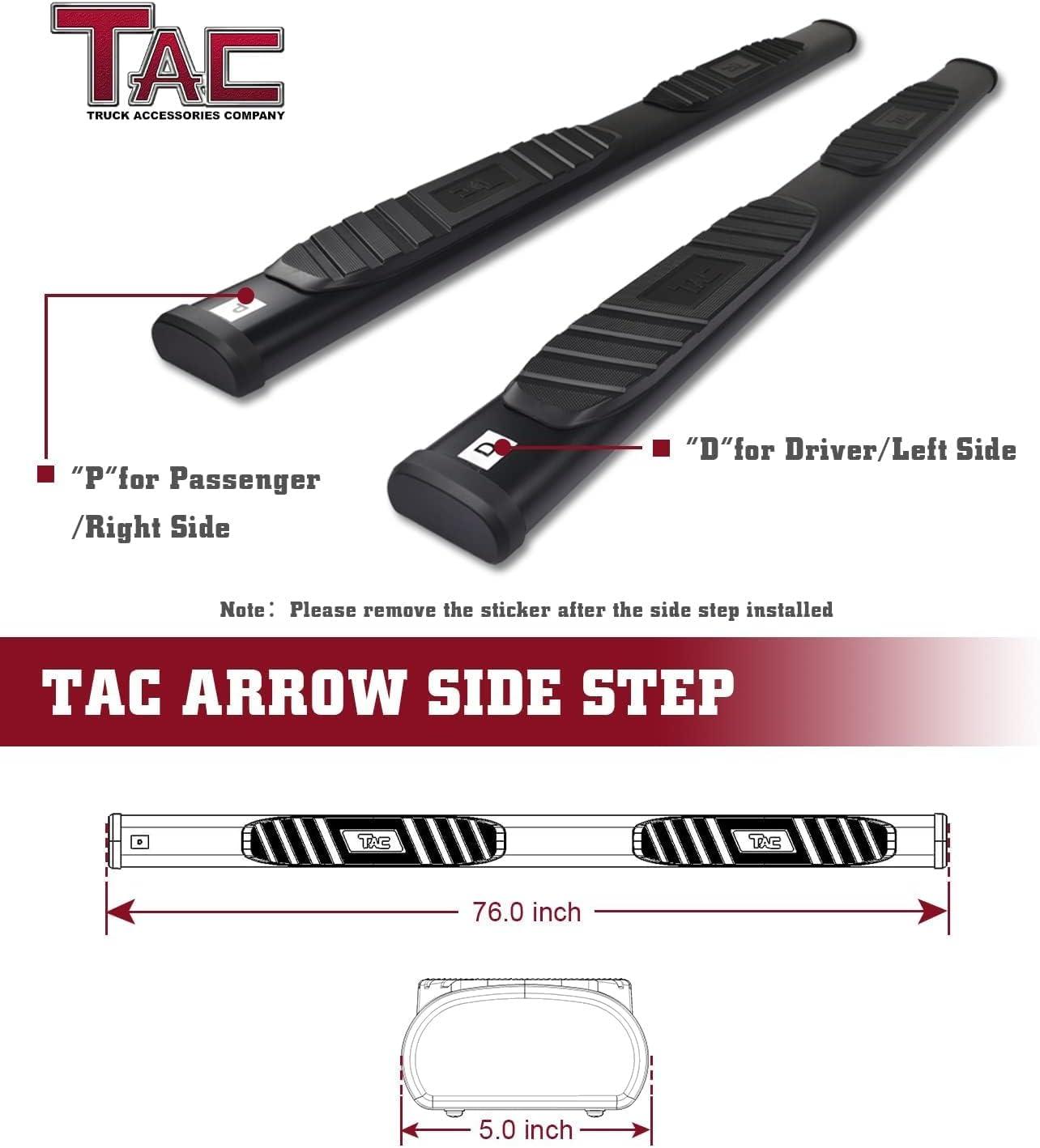 imageTAC Side Steps Fit 20152025 Chevy ColoradoGMC Canyon Crew Cab 90deg Bent Ends Pickup Truck 3quot Stainless Steel Side Bars Nerf Bars Running Boards Rock Panel Off Road Accessories 2 PiecesBlack