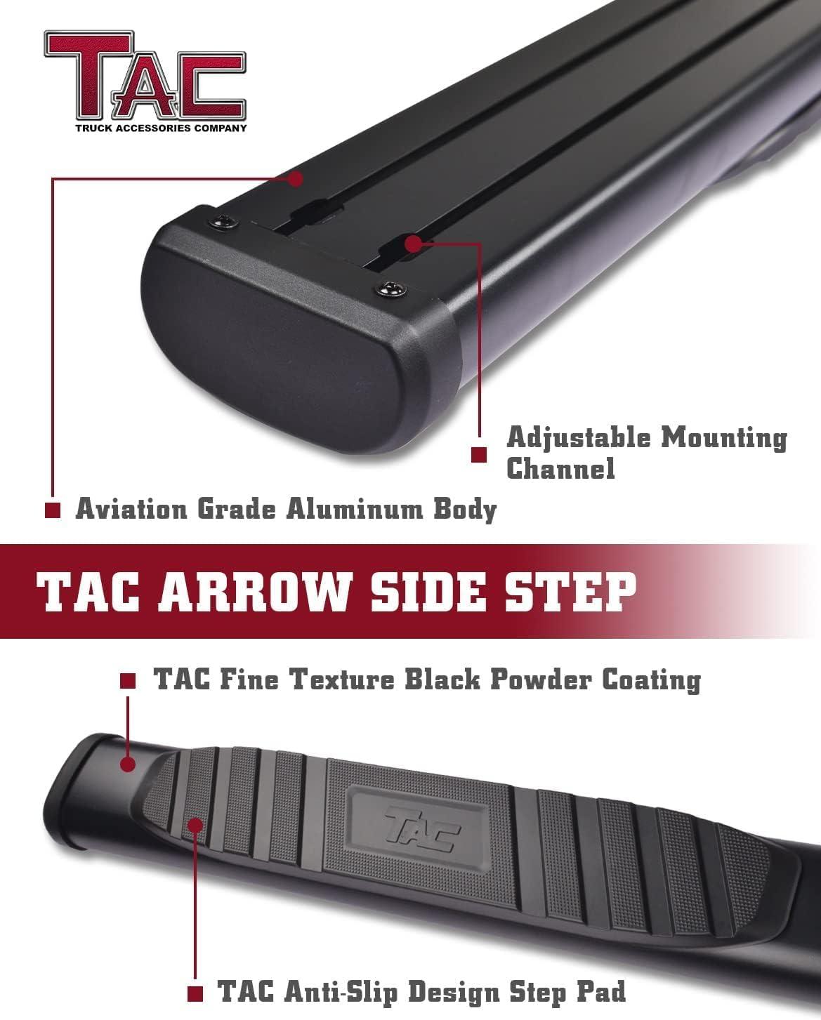 imageTAC Side Steps Fit 20152025 Chevy ColoradoGMC Canyon Crew Cab 90deg Bent Ends Pickup Truck 3quot Stainless Steel Side Bars Nerf Bars Running Boards Rock Panel Off Road Accessories 2 PiecesBlack