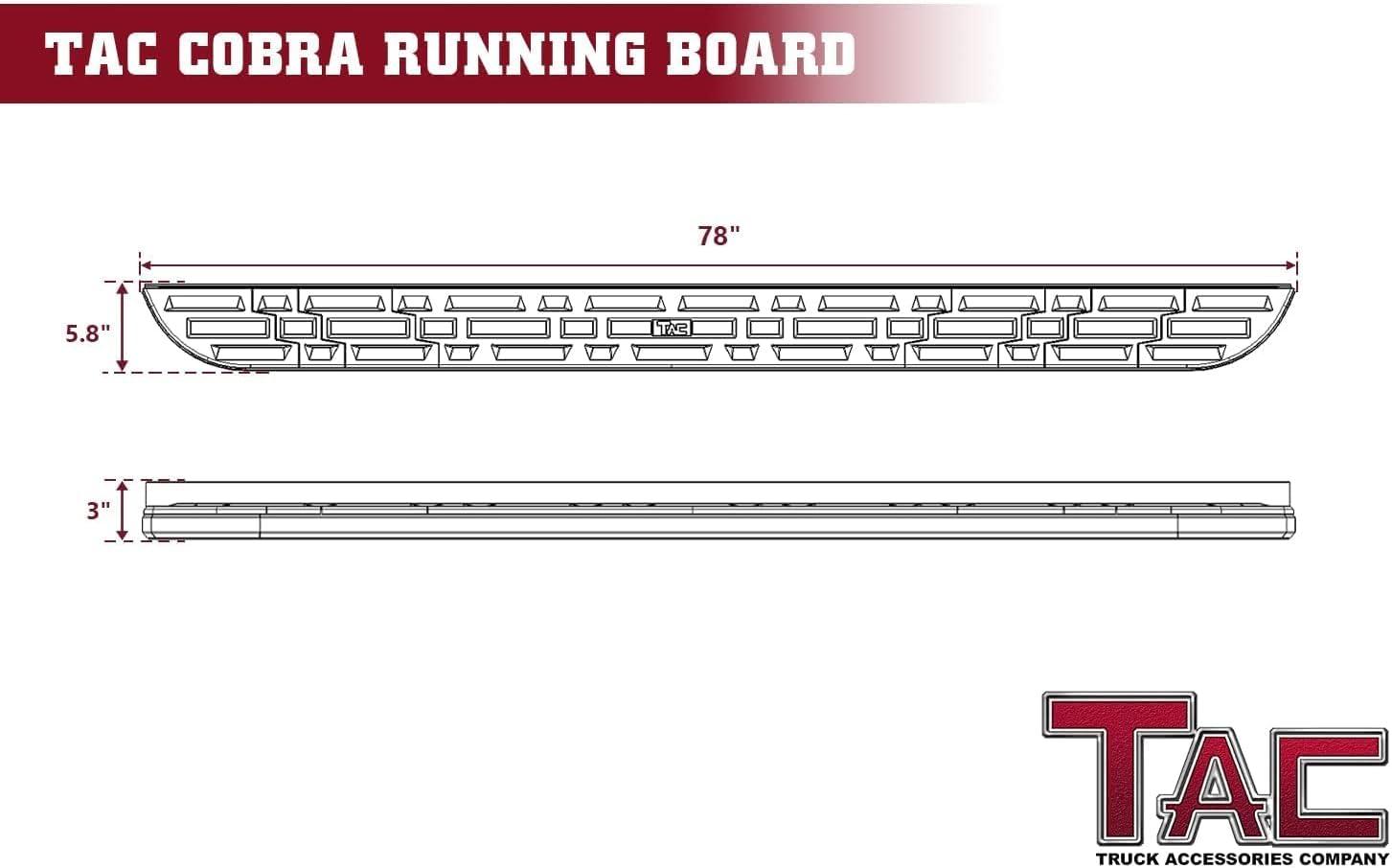 imageTAC Side Steps Fit 20202025 Ford Explorer SUV 55 Aluminum Black Side Bars Step Rails Nerf Bars Running Boards Off Road Automotive Exterior Accessories 2 Pieces Running BoardsCobra Running Boards