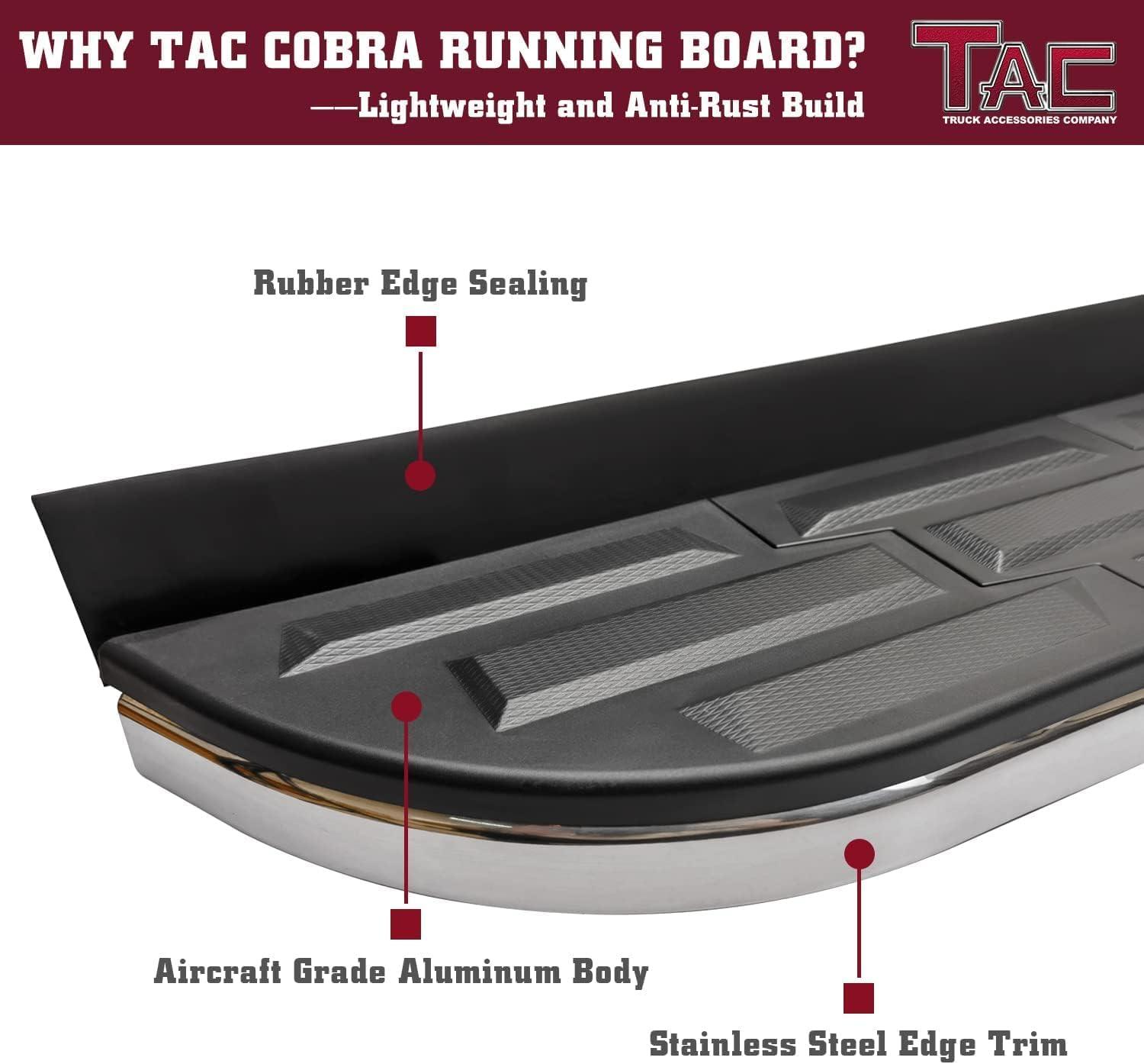 imageTAC Side Steps Fit 20202025 Ford Explorer SUV 55 Aluminum Black Side Bars Step Rails Nerf Bars Running Boards Off Road Automotive Exterior Accessories 2 Pieces Running BoardsCobra Running Boards