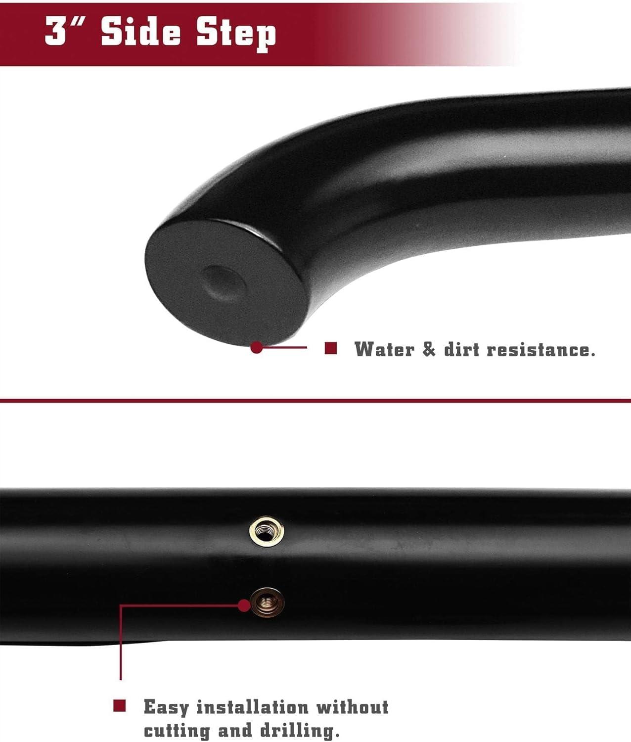 imageTAC Side Steps Running Boards Compatible with 20212025 Ford Bronco 2 Door Not for Bronco Sport SUV 3 Texture Black Side Bars Nerf Bars Off Road Accessories 2pcs3 inch gloss