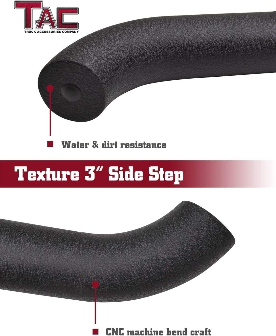 imageTAC Side Steps Running Boards Compatible with 20212025 Ford Bronco 2 Door SUV 3quot Black Side Bars Step Rails Nerf Bars Off Road Accessories 2 pcs Running Boards3 inch heavy texture