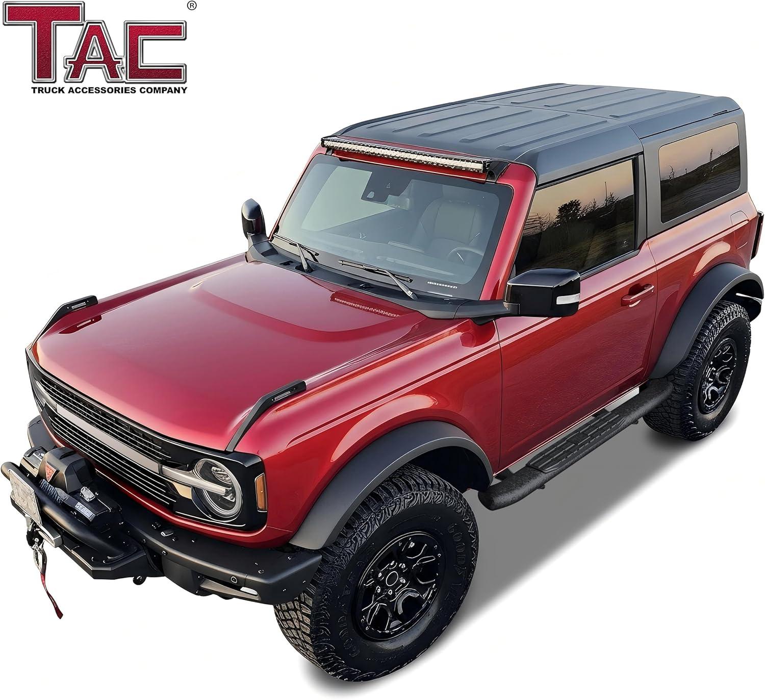 imageTAC Side Steps Running Boards Compatible with 20212025 Ford Bronco 2 Door SUV 3quot Black Side Bars Step Rails Nerf Bars Off Road Accessories 2 pcs Running Boards425 inch fine texture