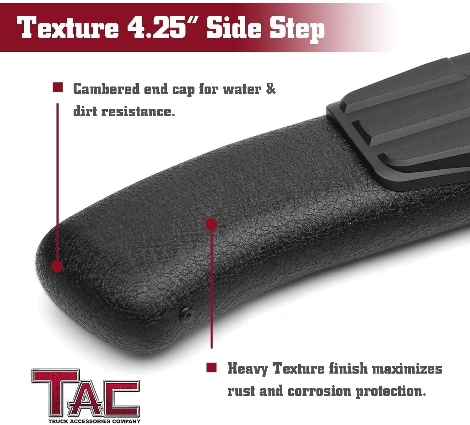 imageTAC Side Steps Running Boards Compatible with 20212025 Ford Bronco 2 Door SUV 3quot Black Side Bars Step Rails Nerf Bars Off Road Accessories 2 pcs Running Boards425 inch fine texture