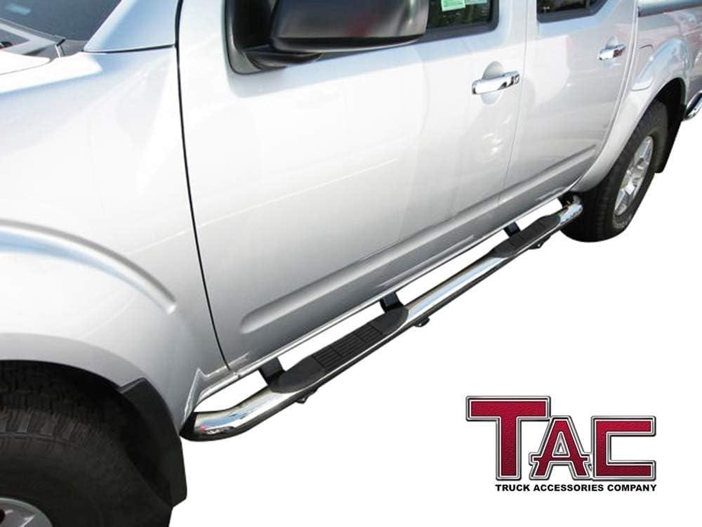 imageTAC Side Steps Running Boards Fit 20052022 Nissan Frontier Crew Cab  20052012 Suzuki Equator Crew Cab Truck Pickup 3 Stainless Steel Side Bars 2pcsStainless Steel