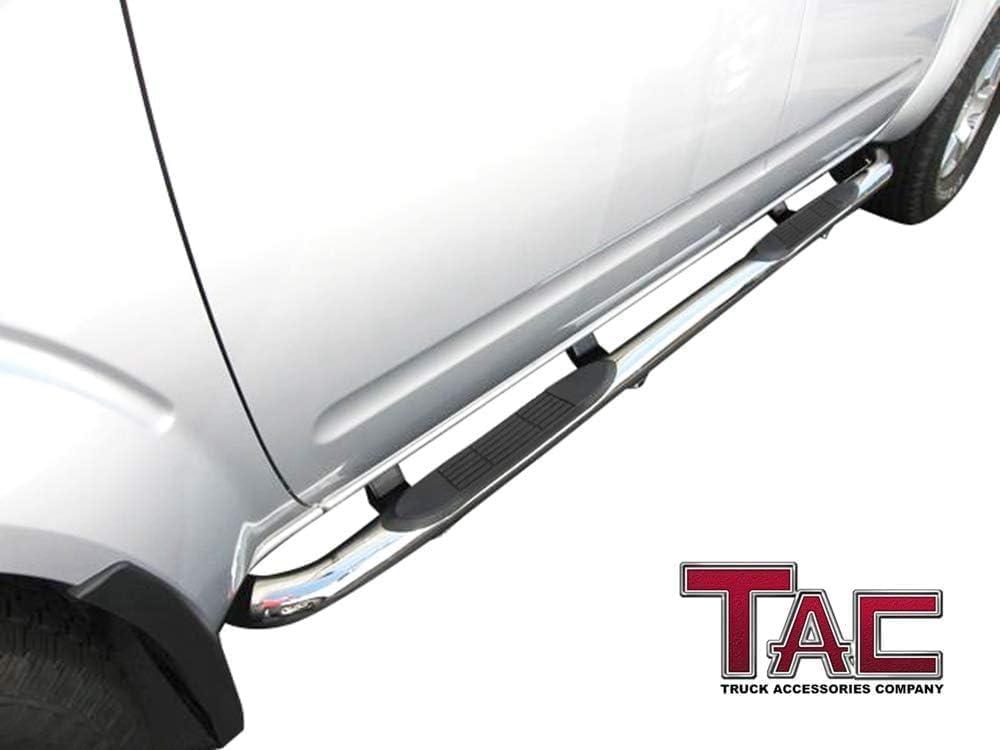 imageTAC Side Steps Running Boards Fit 20052022 Nissan Frontier Crew Cab  20052012 Suzuki Equator Crew Cab Truck Pickup 3 Stainless Steel Side Bars 2pcsStainless Steel