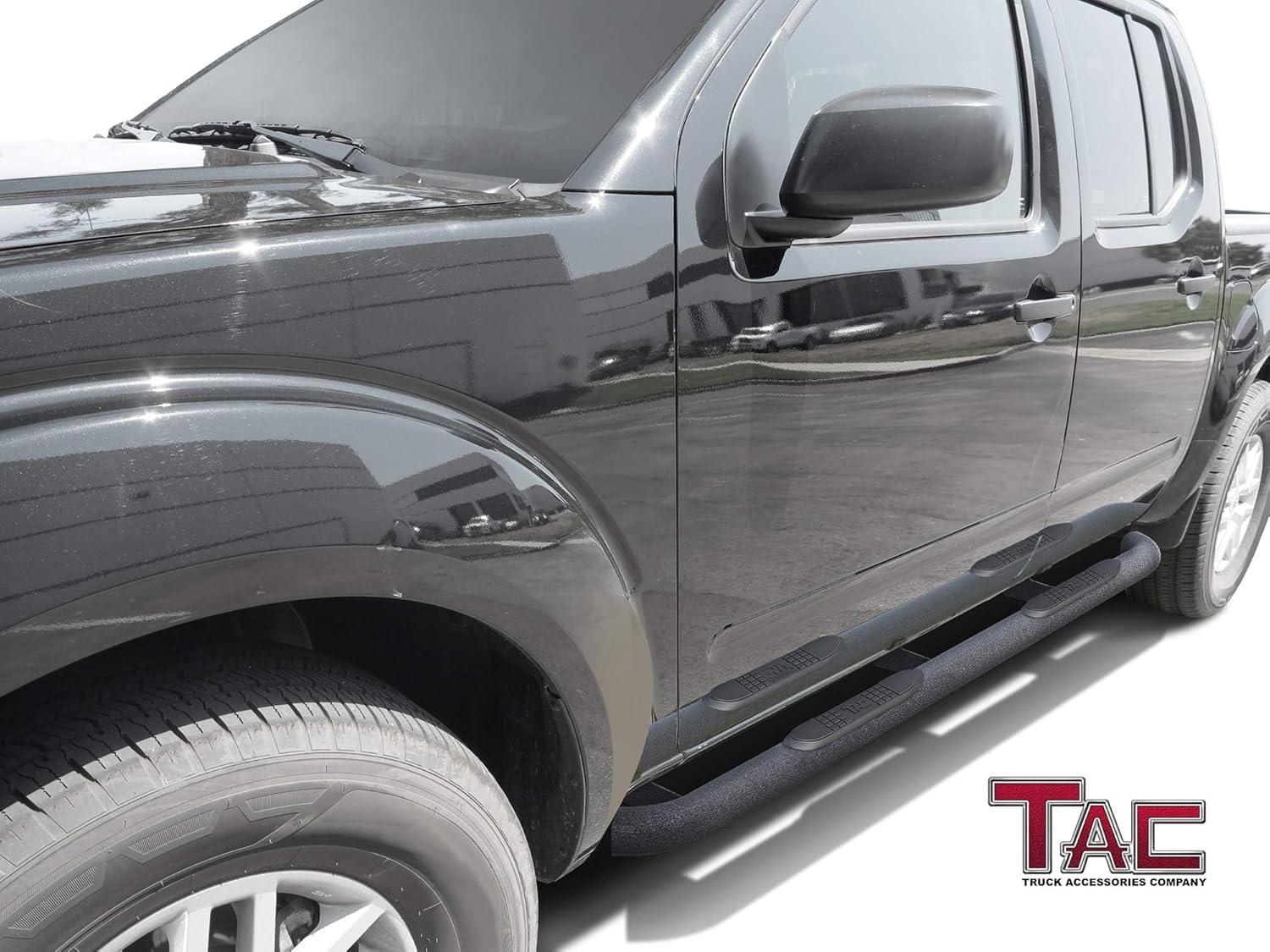 imageTAC Side Steps Running Boards Fit 20052022 Nissan Frontier Crew Cab  20052012 Suzuki Equator Crew Cab Truck Pickup 3 Stainless Steel Side Bars 2pcsTexture