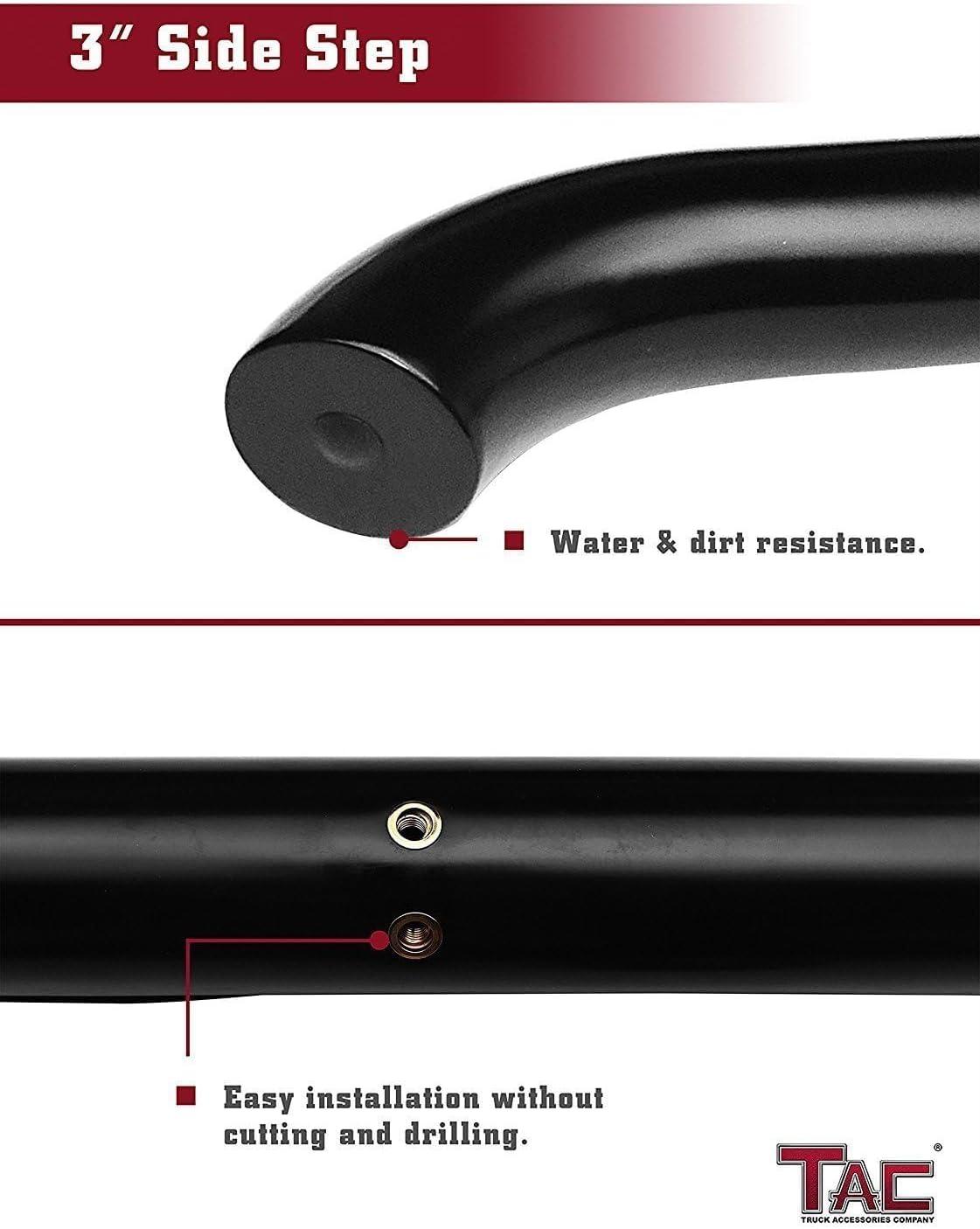 imageTAC Side Steps fit 19992004 Nissan Frontier Crew Cab Short Bed Only 3quot Black Side Bars Nerf Bars Step Rails Running Boards Off Road Exterior Accessories 2 Pieces Running Boards