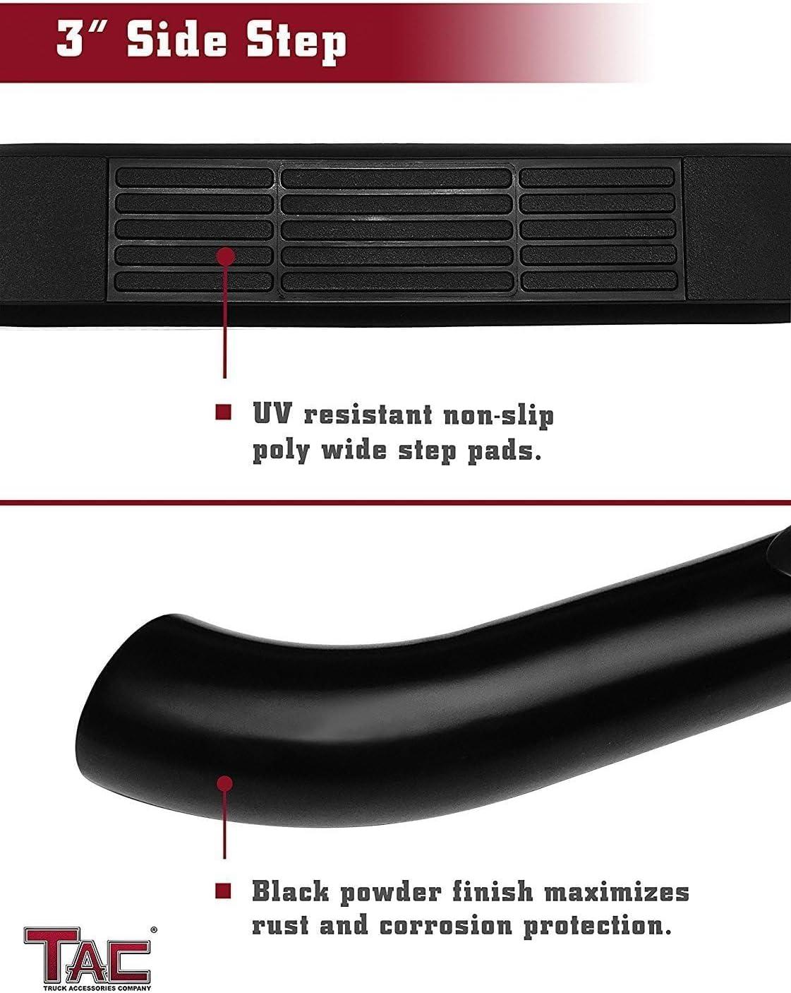 imageTAC Side Steps fit 19992004 Nissan Frontier Crew Cab Short Bed Only 3quot Black Side Bars Nerf Bars Step Rails Running Boards Off Road Exterior Accessories 2 Pieces Running Boards