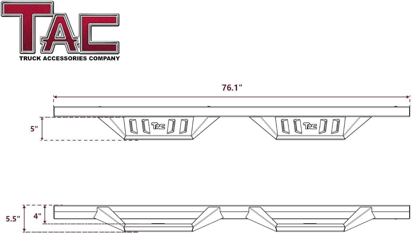 imageTAC Sidewinder Running Boards Fit 20152025 Chevy ColoradoGMC Canyon Crew Cab 4 Drop Side Step Nerf Bar Rocker Slider Pickup Truck Exterior Accessories 2pcs