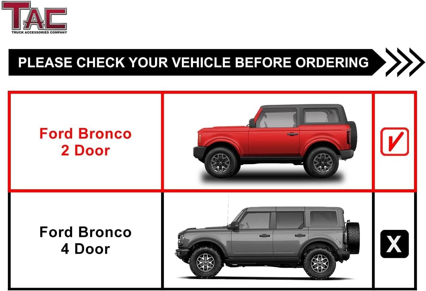 imageTAC Sidewinder Running Boards Fit 20212025 Ford Bronco 2 Door 4 Drop Side Step Nerf Bar Rocker Slider Exterior Accessories 2pcsSniper