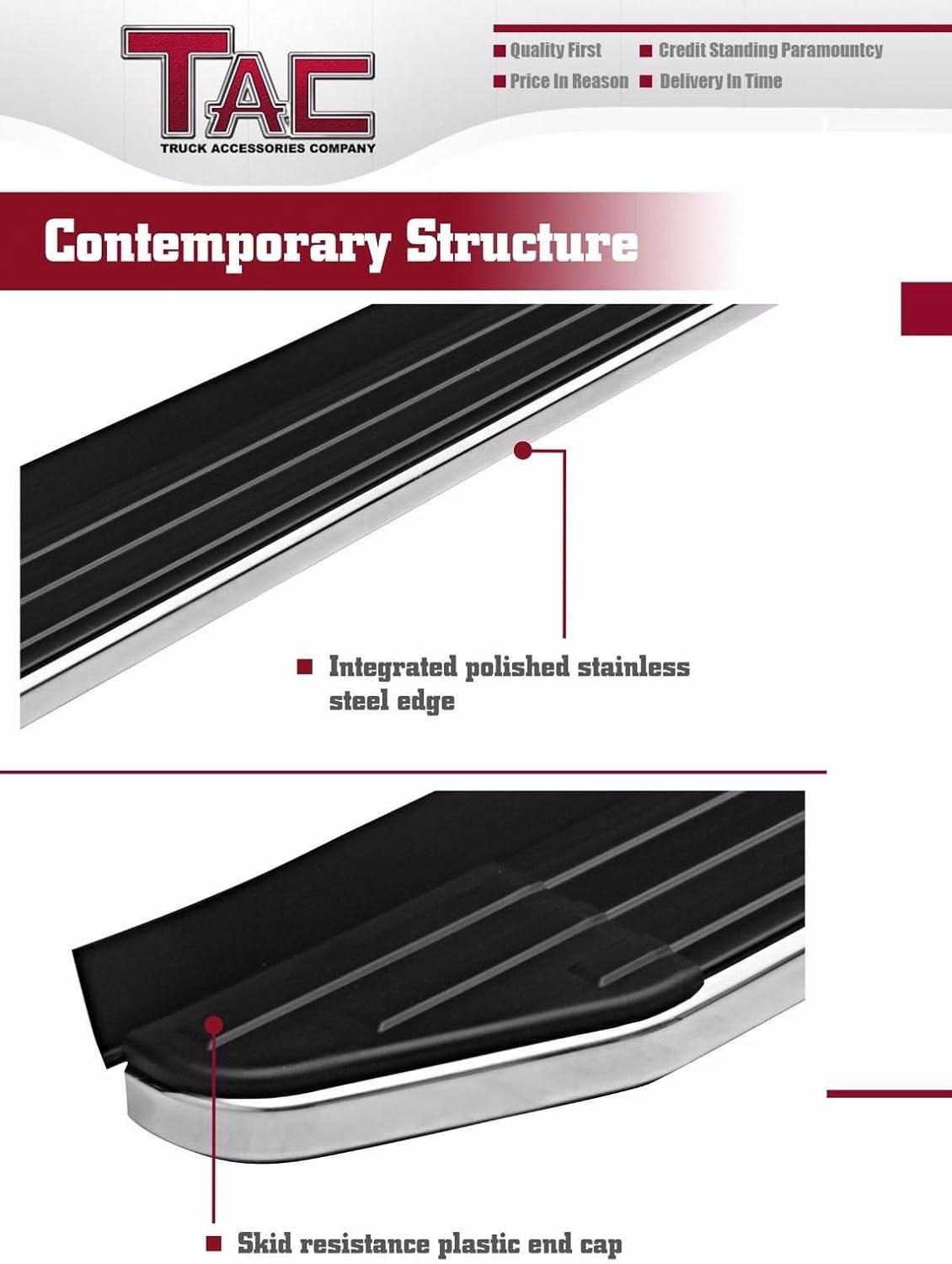 imageTAC Spear Running Boards Compatible with 20052025 Nissan Frontier Crew Cab Pickup 6quot Side Step Rail Nerf Bar Truck Accessories Aluminum Texture Black Width Body and Soft Top Lightweight 2PcsViewpoint Running Boards