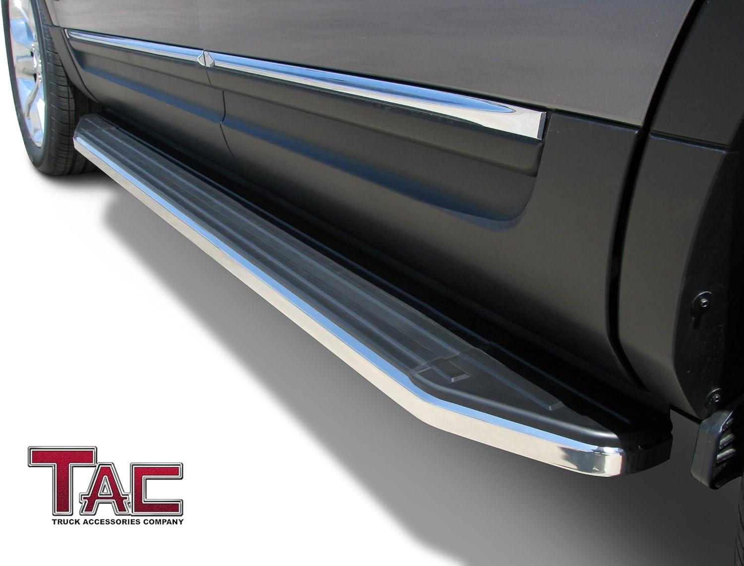 imageTAC Spear Running Boards Compatible with 20052025 Nissan Frontier Crew Cab Pickup 6quot Side Step Rail Nerf Bar Truck Accessories Aluminum Texture Black Width Body and Soft Top Lightweight 2PcsViewpoint Running Boards