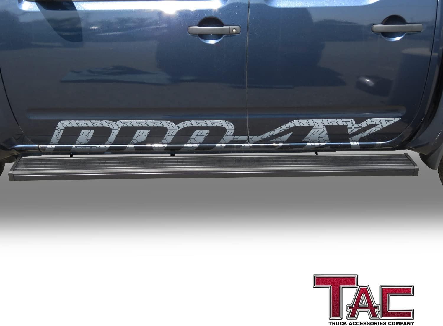 imageTAC Spear Running Boards Compatible with 20052025 Nissan Frontier Crew Cab Pickup 6quot Side Step Rail Nerf Bar Truck Accessories Aluminum Texture Black Width Body and Soft Top Lightweight 2PcsSpear Running Boards