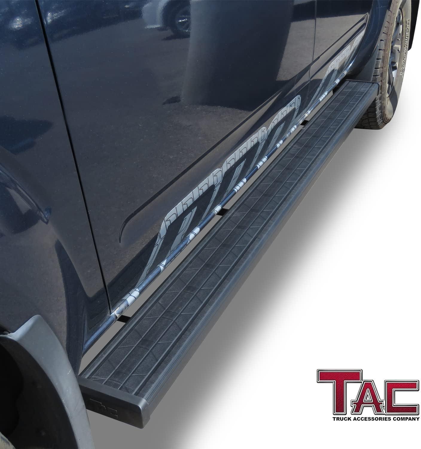 imageTAC Spear Running Boards Compatible with 20052025 Nissan Frontier Crew Cab Pickup 6quot Side Step Rail Nerf Bar Truck Accessories Aluminum Texture Black Width Body and Soft Top Lightweight 2PcsSpear Running Boards