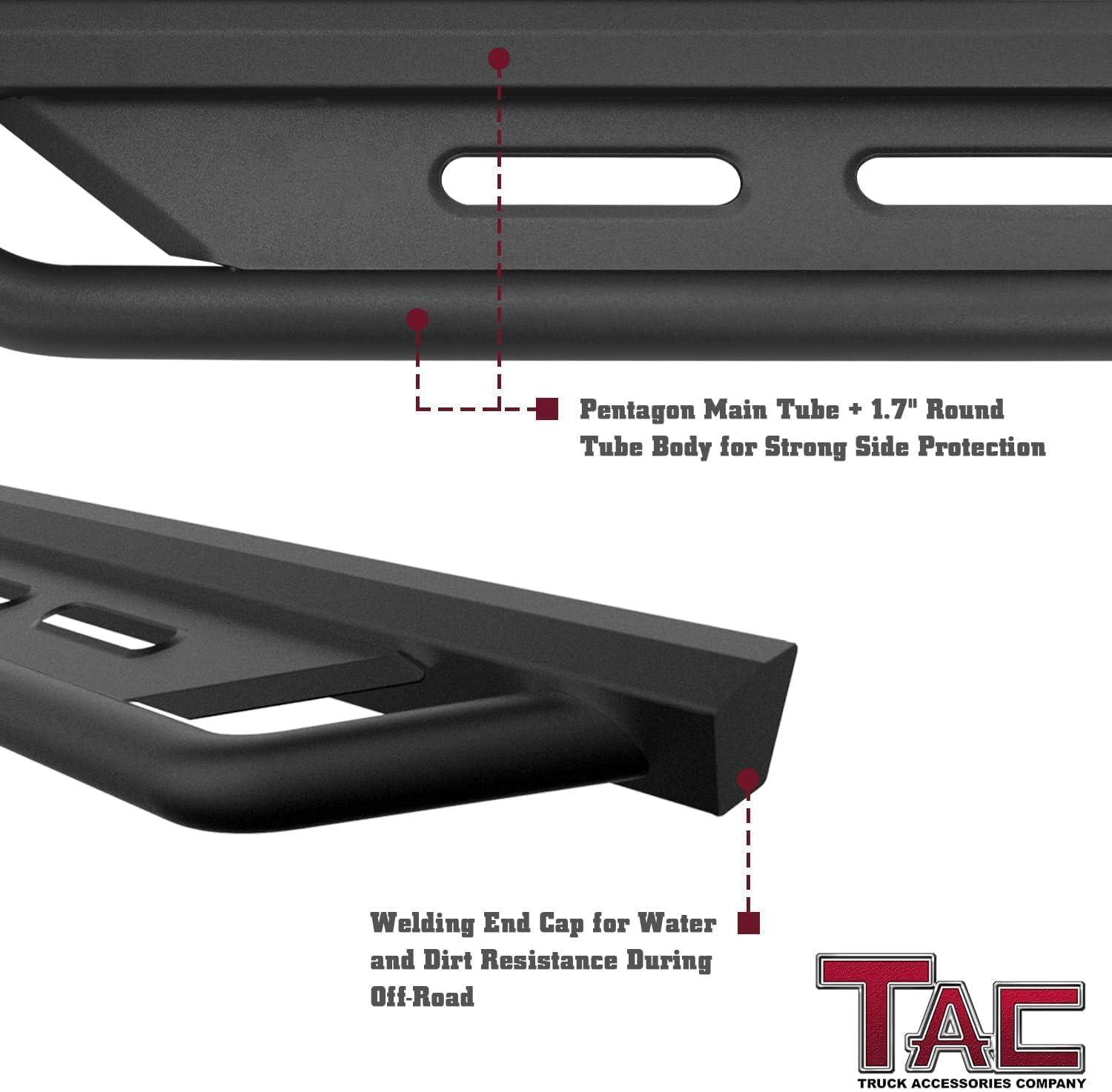 imageTAC Spear Running Boards Fit 20152025 Ford F150 Supercrew Cab2225 F150 Lightning EV SuperCrew Cab1725 Ford F250350 Super Duty Crew Cab 6quot Side Step Rail Nerf Bar Truck Accessories TextureRocker Steps