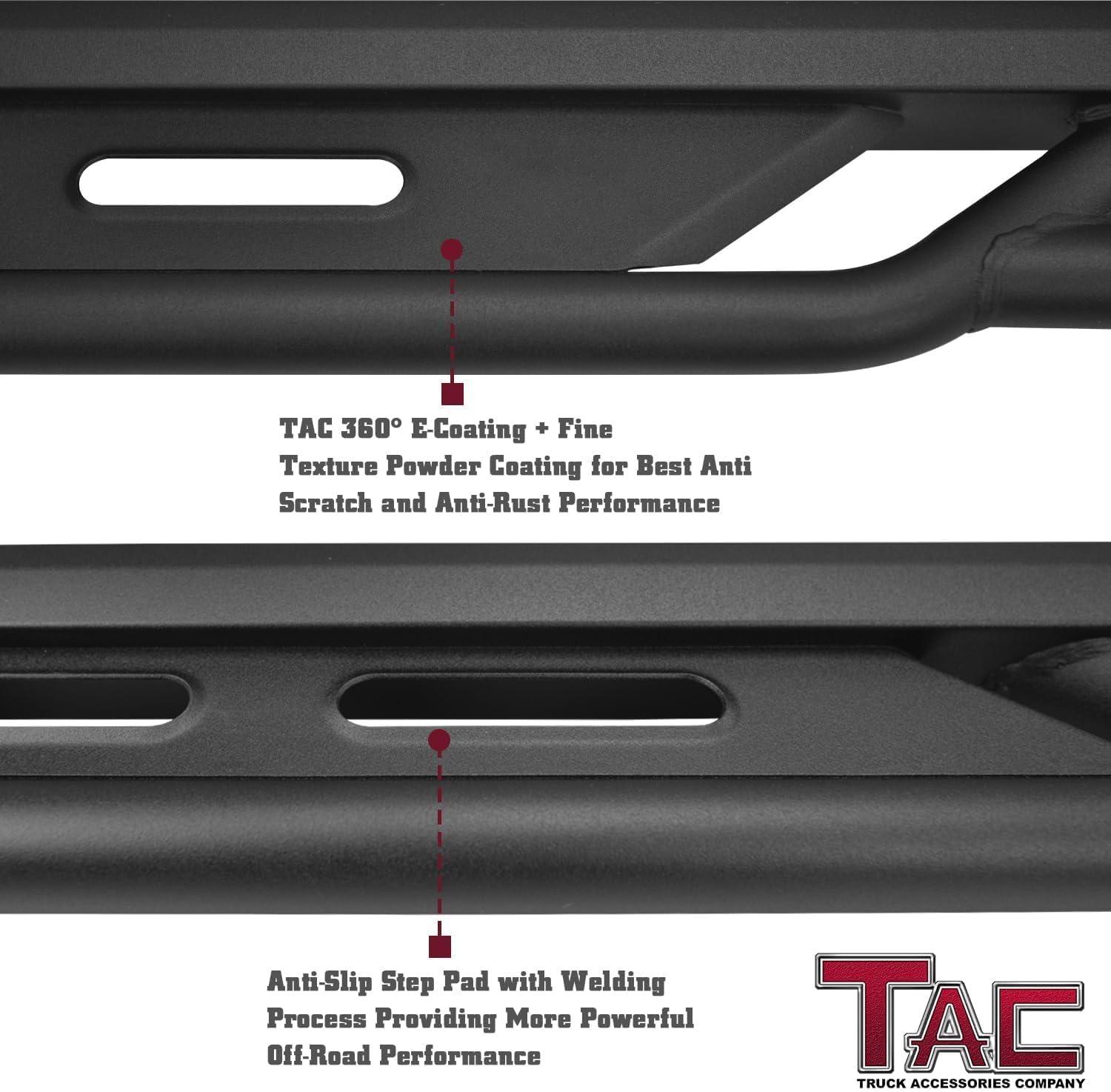 imageTAC Summit Running Boards Compatible with 20192025 Chevy SilveradoGMC Sierra 1500 Crew Cab20202025 SilveradoSierra 25003500 Crew Cab Truck Side Steps Nerf Bars Step Rails Black 2pcsRocker Step