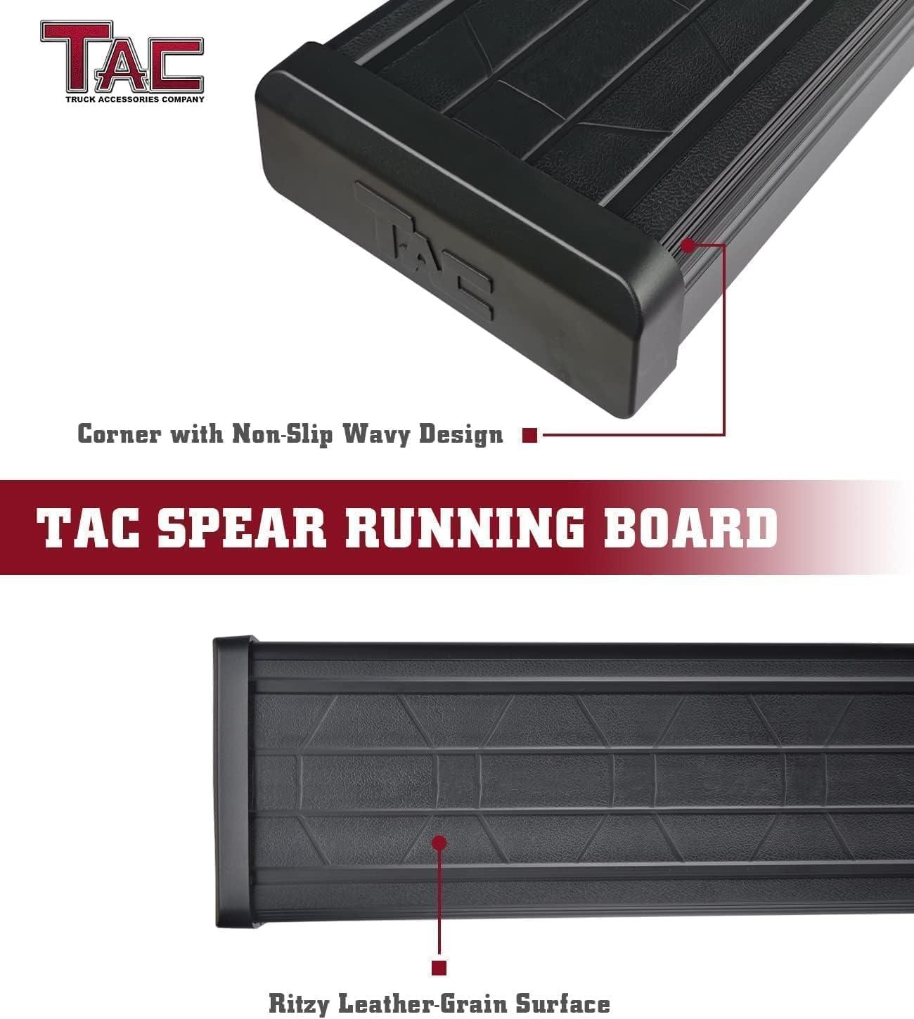 imageTAC Summit Running Boards Compatible with 20192025 Chevy SilveradoGMC Sierra 1500 Crew Cab20202025 SilveradoSierra 25003500 Crew Cab Truck Side Steps Nerf Bars Step Rails Black 2pcsSpear