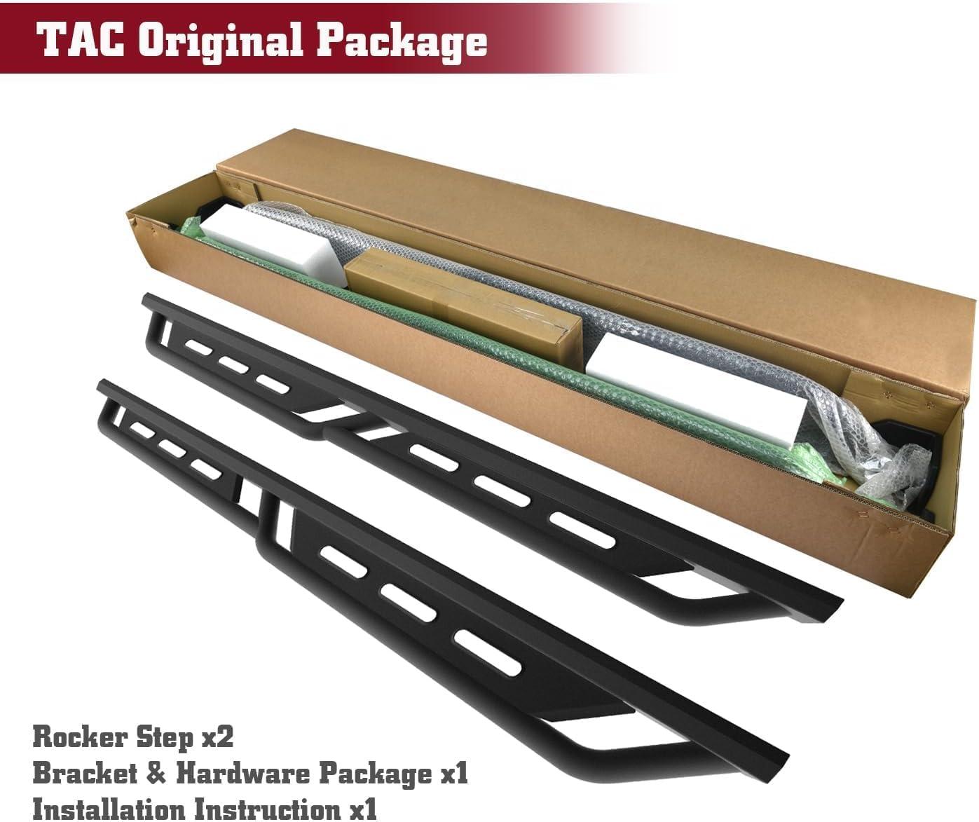 imageTAC Summit Running Boards Compatible with 20192025 Chevy SilveradoGMC Sierra 1500 Crew Cab20202025 SilveradoSierra 25003500 Crew Cab Truck Side Steps Nerf Bars Step Rails Black 2pcsRocker Step