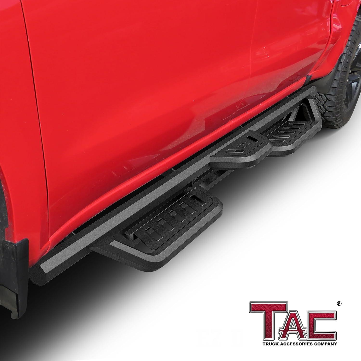 imageTAC Summit Running Boards Compatible with 20192025 Chevy SilveradoGMC Sierra 1500 Crew Cab20202025 SilveradoSierra 25003500 Crew Cab Truck Side Steps Nerf Bars Step Rails Black 2pcsGen5HD