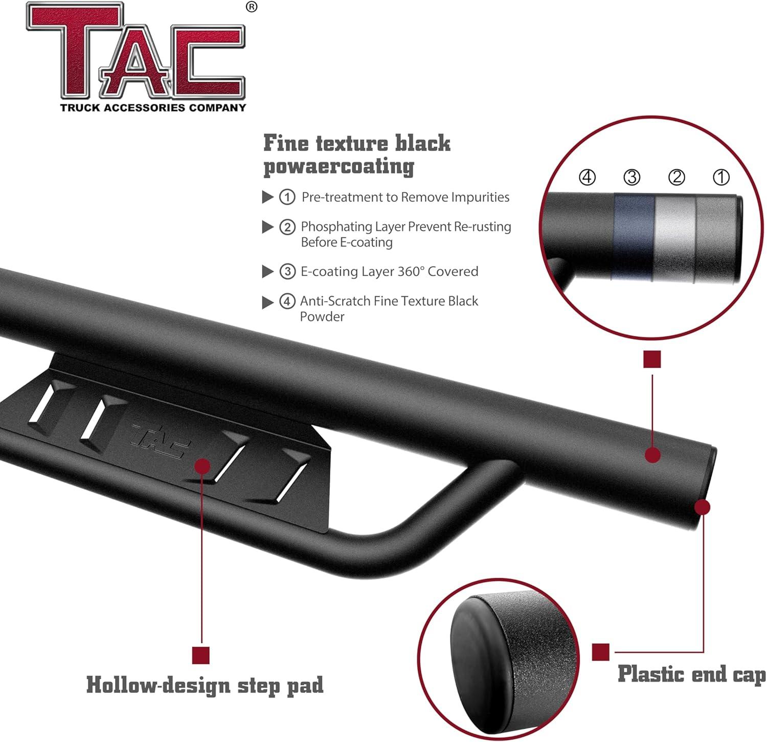 imageTAC Summit Running Boards Compatible with 20192025 Chevy SilveradoGMC Sierra 1500 Crew Cab20202025 SilveradoSierra 25003500 Crew Cab Truck Side Steps Nerf Bars Step Rails Black 2pcsEHD