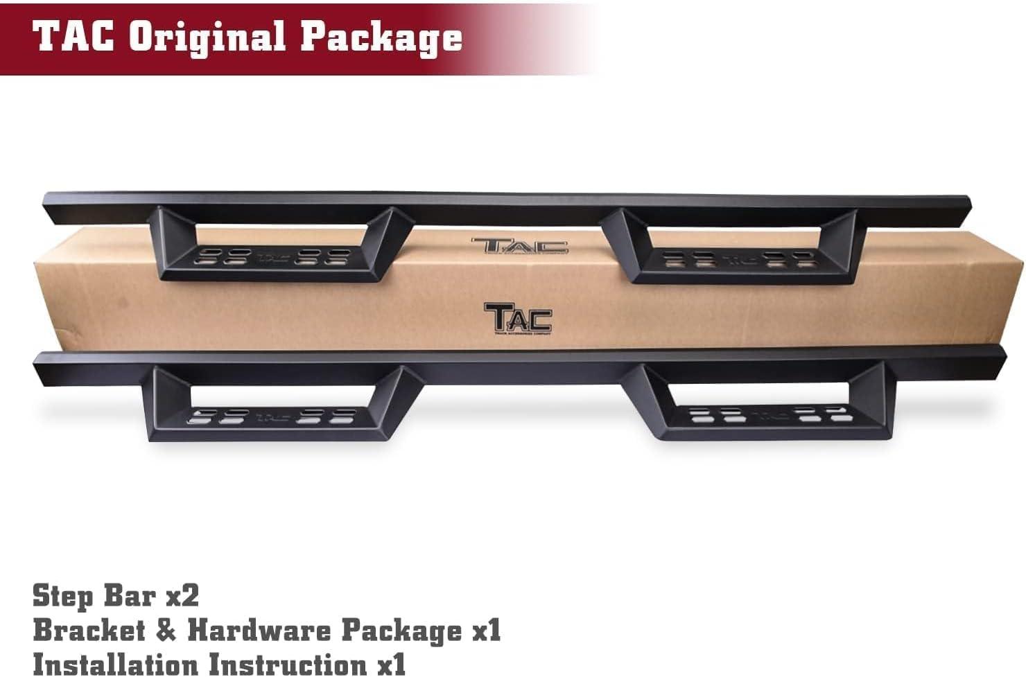 imageTAC Summit Running Boards Compatible with 20192025 Chevy SilveradoGMC Sierra 1500 Crew Cab20202025 SilveradoSierra 25003500 Crew Cab Truck Side Steps Nerf Bars Step Rails Black 2pcsSniper Drop Steps