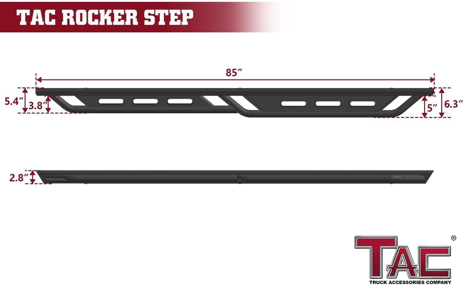 imageTAC Summit Running Boards Compatible with 20192025 Chevy SilveradoGMC Sierra 1500 Crew Cab20202025 SilveradoSierra 25003500 Crew Cab Truck Side Steps Nerf Bars Step Rails Black 2pcsRocker Step