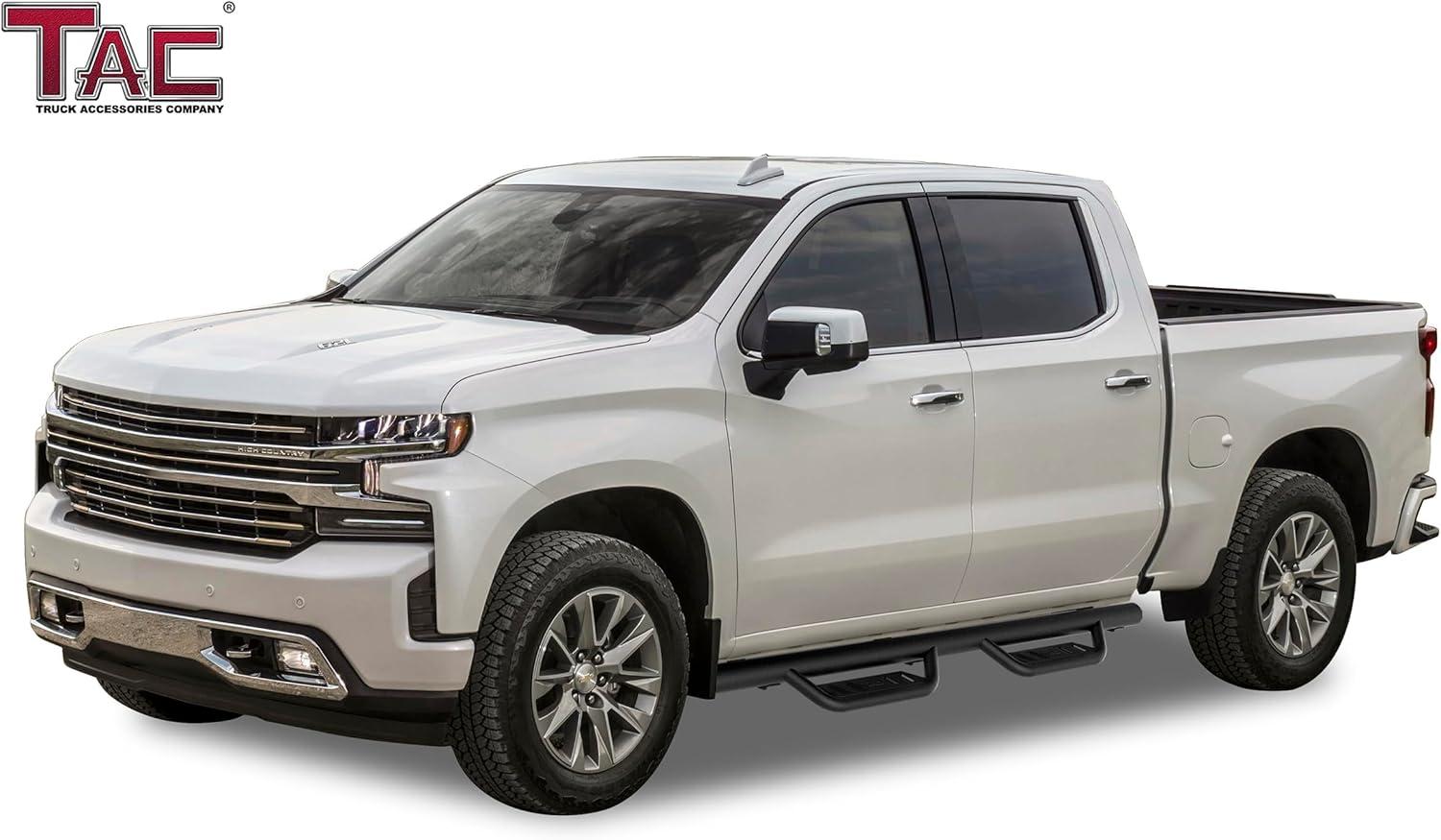 imageTAC Summit Running Boards Compatible with 20192025 Chevy SilveradoGMC Sierra 1500 Crew Cab20202025 SilveradoSierra 25003500 Crew Cab Truck Side Steps Nerf Bars Step Rails Black 2pcsEZ