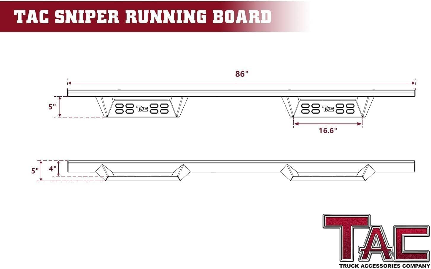 imageTAC Summit Running Boards Compatible with 20192025 Chevy SilveradoGMC Sierra 1500 Crew Cab20202025 SilveradoSierra 25003500 Crew Cab Truck Side Steps Nerf Bars Step Rails Black 2pcsSniper Drop Steps