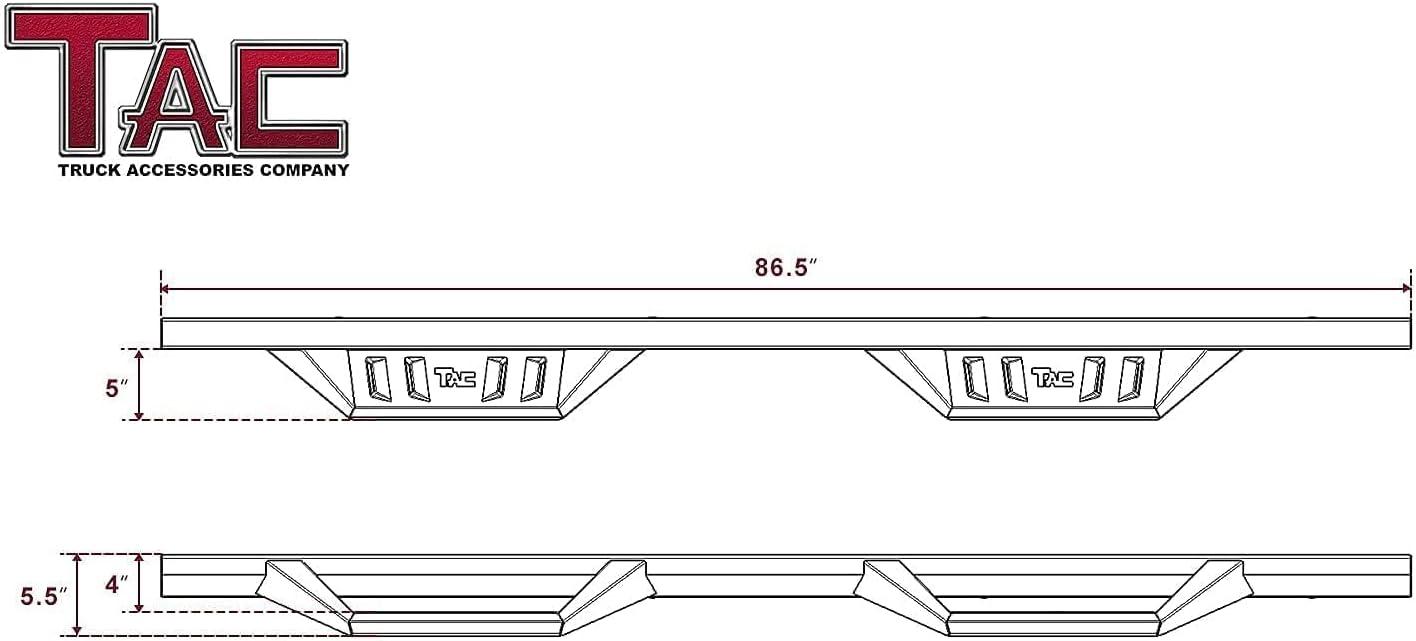 imageTAC Summit Running Boards Compatible with 20192025 Chevy SilveradoGMC Sierra 1500 Crew Cab20202025 SilveradoSierra 25003500 Crew Cab Truck Side Steps Nerf Bars Step Rails Black 2pcsSidewinder