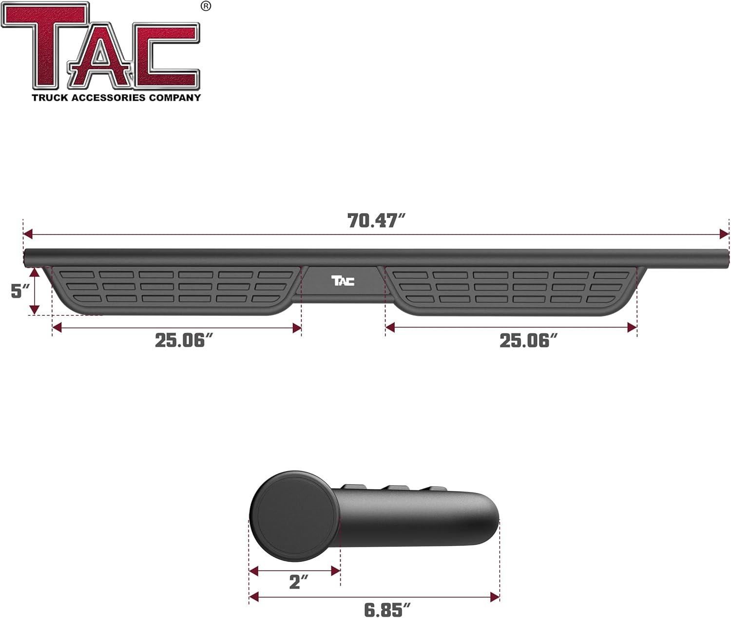 imageTAC Summit Running Boards Compatible with 20212025 Ford Bronco 4 Door Side Steps Nerf Bars Step Rails SUV Exterior Accessories Carbon Steel Fine Texture Black 2pcs