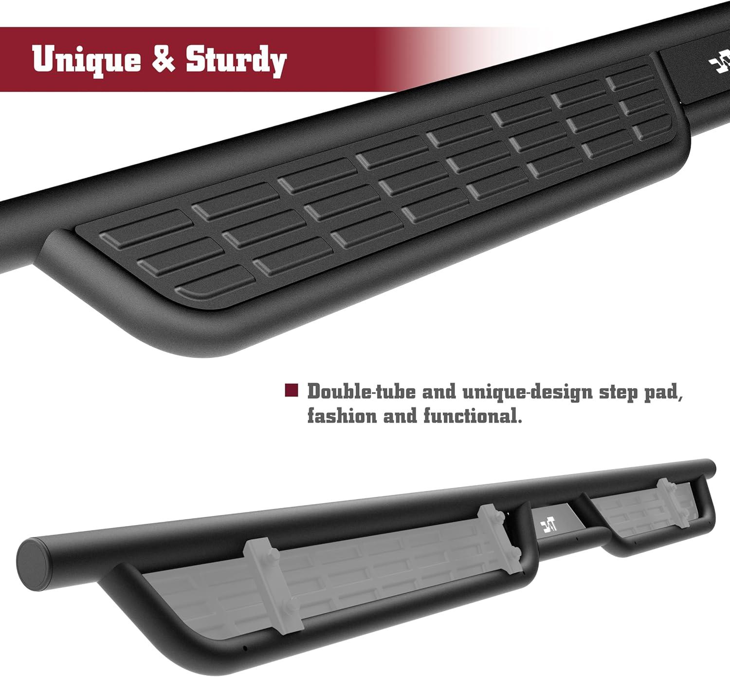 imageTAC Summit Running Boards Compatible with 20212025 Ford Bronco 4 Door Side Steps Nerf Bars Step Rails SUV Exterior Accessories Carbon Steel Fine Texture Black 2pcs