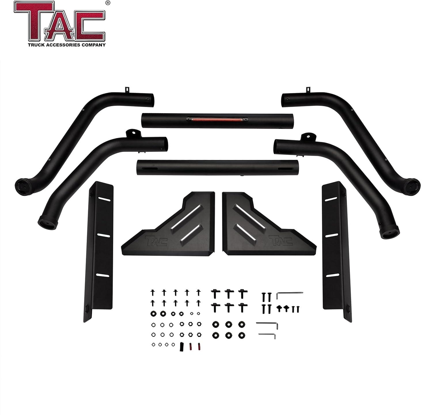 imageTAC T1 Sport Bar Roll Bar Compatible with 20042024 F15019992024 F250350450550 Super Duty Full Size Pickup Truck with Brake Light Carbon Steel BlackInclude Mount Plate of LED Light