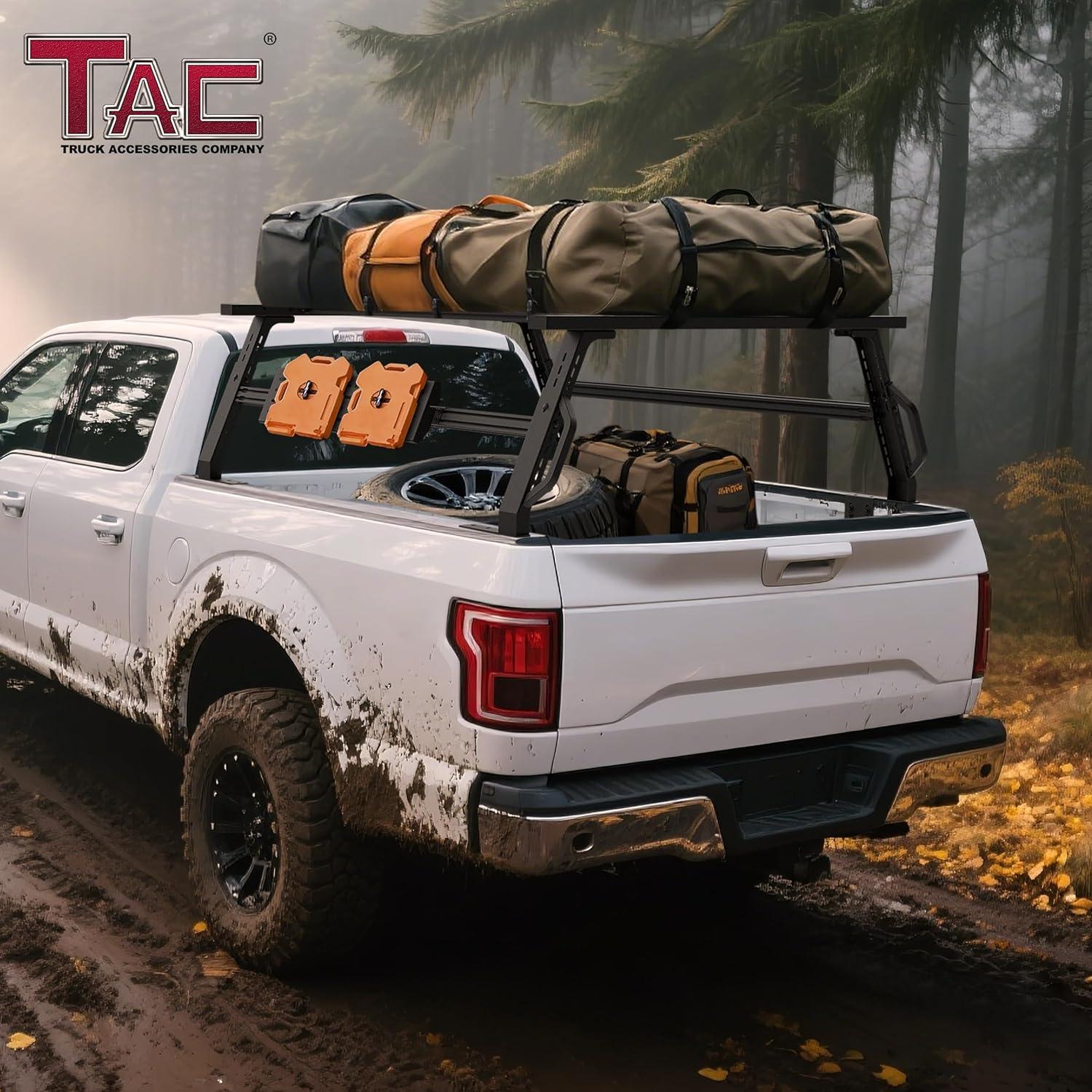 imageTAC Universal 6FEET Truck Bed Rack Ladder Roof Top Cargo Rack Platform Extension Canoe Bike Kayak Snowboard Luggage Upper Storage Carrier Outdoors Overland Off Road Accessories