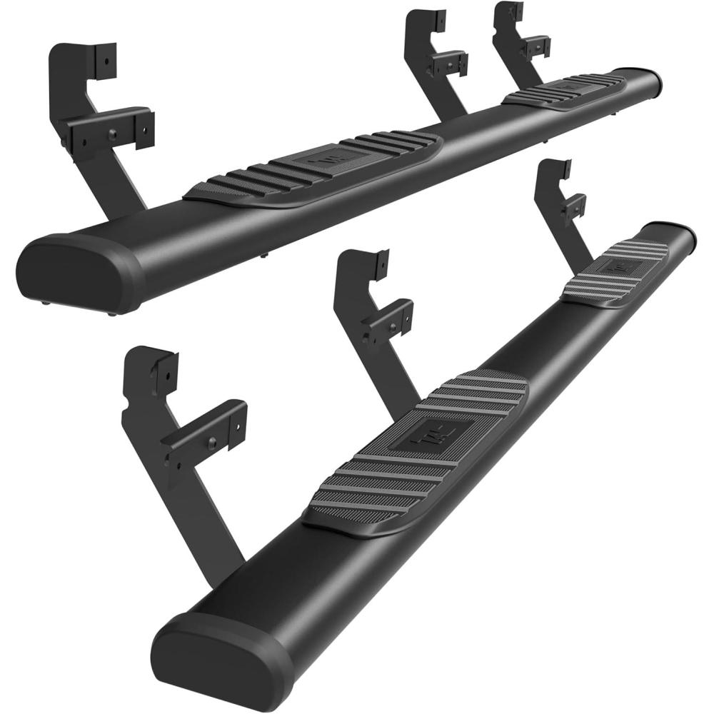 imageTAC Arrow Side Steps Fit 20152025 Ford F150 Supercrew Cab2225 F150 Lightning EV1725 F250F350F450F550 Super Duty Crew Cab Truck 5 Aluminum Texture Black Step Rails Nerf Bars OffRoad 2Pcs5 Inch Fine Texture