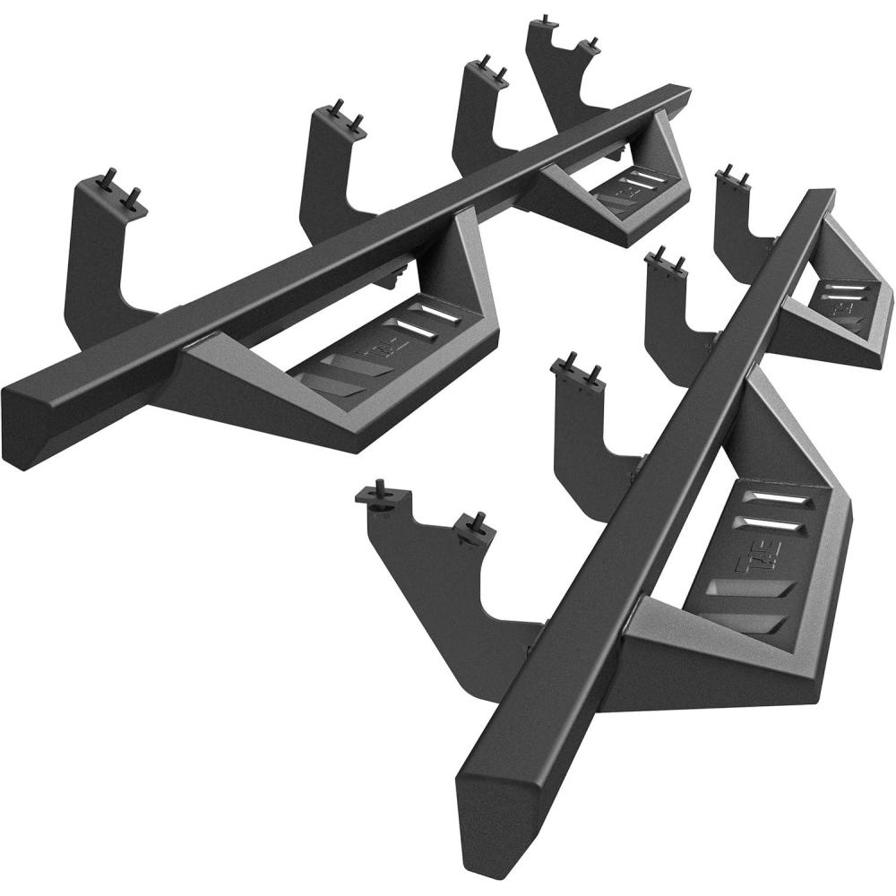 imageTAC EHD Running Boards Compatible with 20222025 Toyota Tundra Crewmax Side Steps Nerf Bars Step Rails Rocker Slider TwoStair Pickup Truck Exterior Accessories 4quot Drop Carbon Steel 2pcsSidewinder Drop Steps