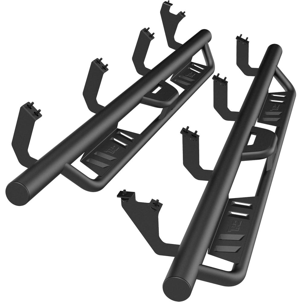 imageTAC EHD Running Boards Compatible with 20222025 Toyota Tundra Crewmax Side Steps Nerf Bars Step Rails Rocker Slider TwoStair Pickup Truck Exterior Accessories 4quot Drop Carbon Steel 2pcsEHD Drop Steps