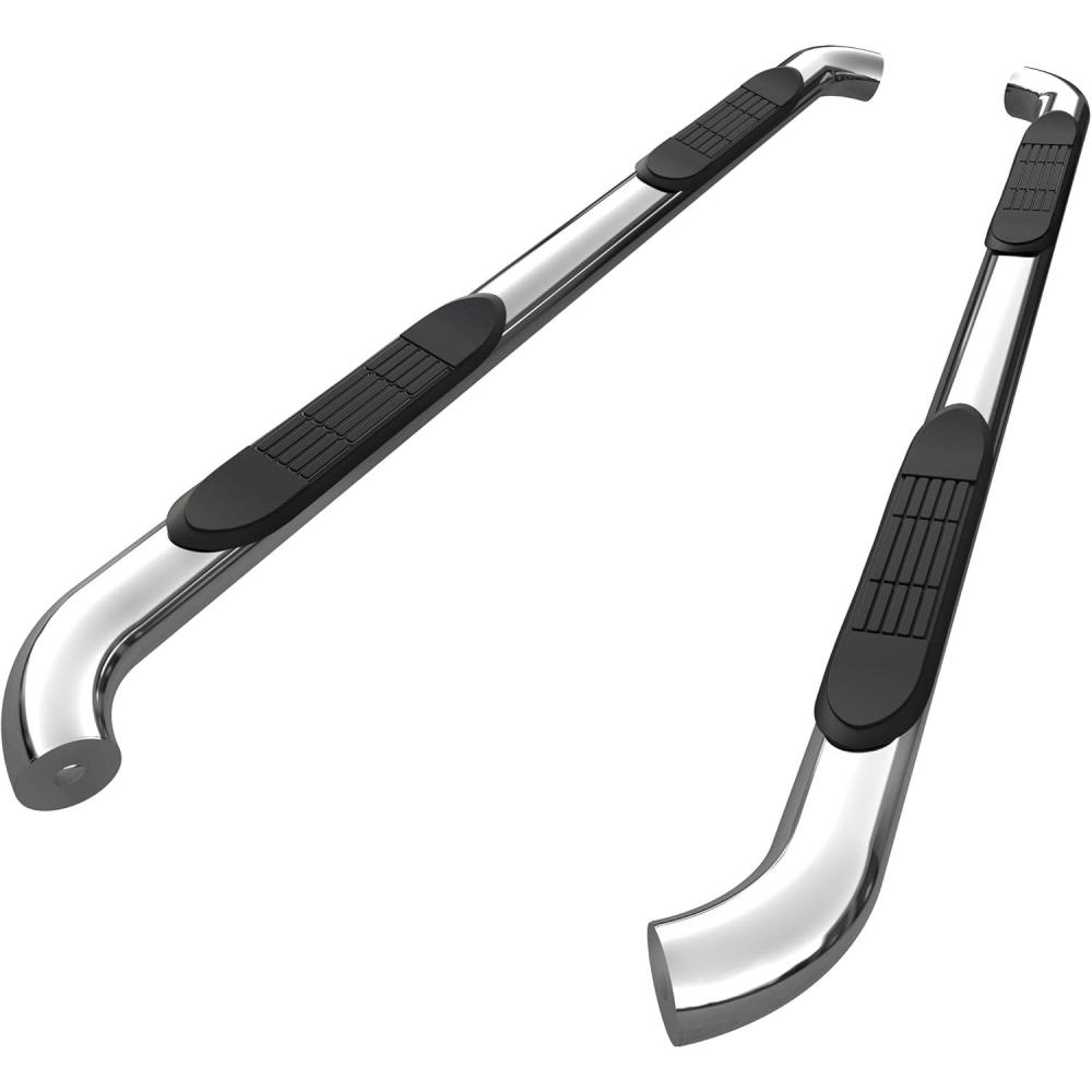 imageTAC Side Steps Running Boards Fit 20052022 Nissan Frontier Crew Cab  20052012 Suzuki Equator Crew Cab Truck Pickup 3 Stainless Steel Side Bars 2pcsStainless Steel
