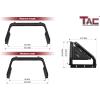 imageTAC T1 Sport Bar Roll Bar Compatible with 20152022 GMC Canyon  Carbon Steel Black with Brake Light Include Mount Plate of LED Light