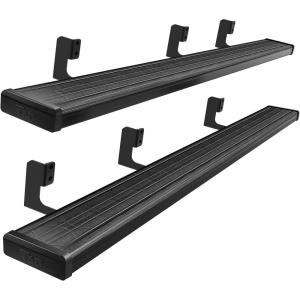 imageTAC Spear Running Boards Compatible with 20052025 Nissan Frontier Crew Cab Pickup 6quot Side Step Rail Nerf Bar Truck Accessories Aluminum Texture Black Width Body and Soft Top Lightweight 2PcsSpear Running Boards