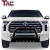 imageTAC 3quot Bull Bar Fit 20222025 Toyota Tundra Pickup Truck Heavy Texture Black Grille Guard Front Bumper Brush GuardTubular Style Black