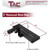 imageTAC Hitch Step Compatible with 2quot Rear Hitch Receiver 73quot Width with 6quot Drop SUV Pickup Truck Van Bumper Protector Universal Aluminum Black Hitch Pin and Clip Included