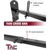 imageTAC Ladder Rack Cross Bar Fit 20032022 Chevy Express20032022 GMC Savana19992014 Econoline Utility Van Accessories for Kayak Canoe Lumber Pipes Cargo Carrier 600 LBS Capacity with Stopper 2 Bars