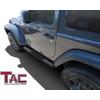 imageTAC Side Steps Running Boards Fit 20182024 Jeep Wrangler JL 2 Door SUV 425quot Oval Bend Texture Black Side Bars Texture Powder Coating Brackets 2Pcs4 inch Fine Texture