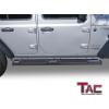imageTAC Side Steps Running Boards Fit 20182024 Jeep Wrangler JL 4 Door SUV 4 inches Oval Texture Black Side Bars Step Rails Nerf Bars Rocker Panel Off Road Accessories 2pcs5 inch Fine Texture