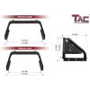 imageTAC T1 Sport Bar Roll Bar Compatible with 20072024 Tundra Pickup Truck Full Size Carbon Steel Black with Brake LightInclude Mount Plate of LED Light