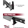 imageTAC Universal 2 Bars Roof Ladder Rack 600 LBS Capacity Utility Adjustable Cross Bar with Stopper for Van Without Rain Gutter Fit for Kayak Canoe Ladder Lumber Pipes Cargo Carrier Accessories