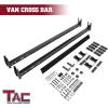 imageTAC Universal 2 Bars Roof Ladder Rack 600 LBS Capacity Utility Adjustable Cross Bar with Stopper for Van Without Rain Gutter Fit for Kayak Canoe Ladder Lumber Pipes Cargo Carrier Accessories