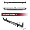 imageTAC Universal 2 Bars Roof Ladder Rack 600 LBS Capacity Utility Adjustable Cross Bar with Stopper for Van Without Rain Gutter Fit for Kayak Canoe Ladder Lumber Pipes Cargo Carrier Accessories